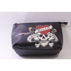 Ed Hardy, Makeup Bag, Purse, Handbag, Fashion, Accessory, Love Kills, Skull
